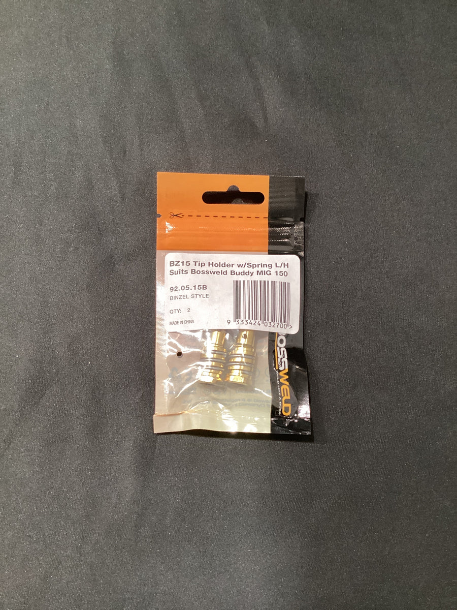 Bossweld Binzel Style BZ15 Tip Holder with Spring Left Hand for Buddy Mig Torch (Pkt 2)