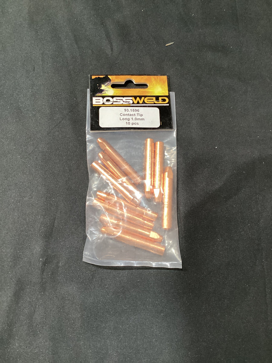 Bossweld Bernard Style Contact Tip Long 1.0mm (Pkt 10)