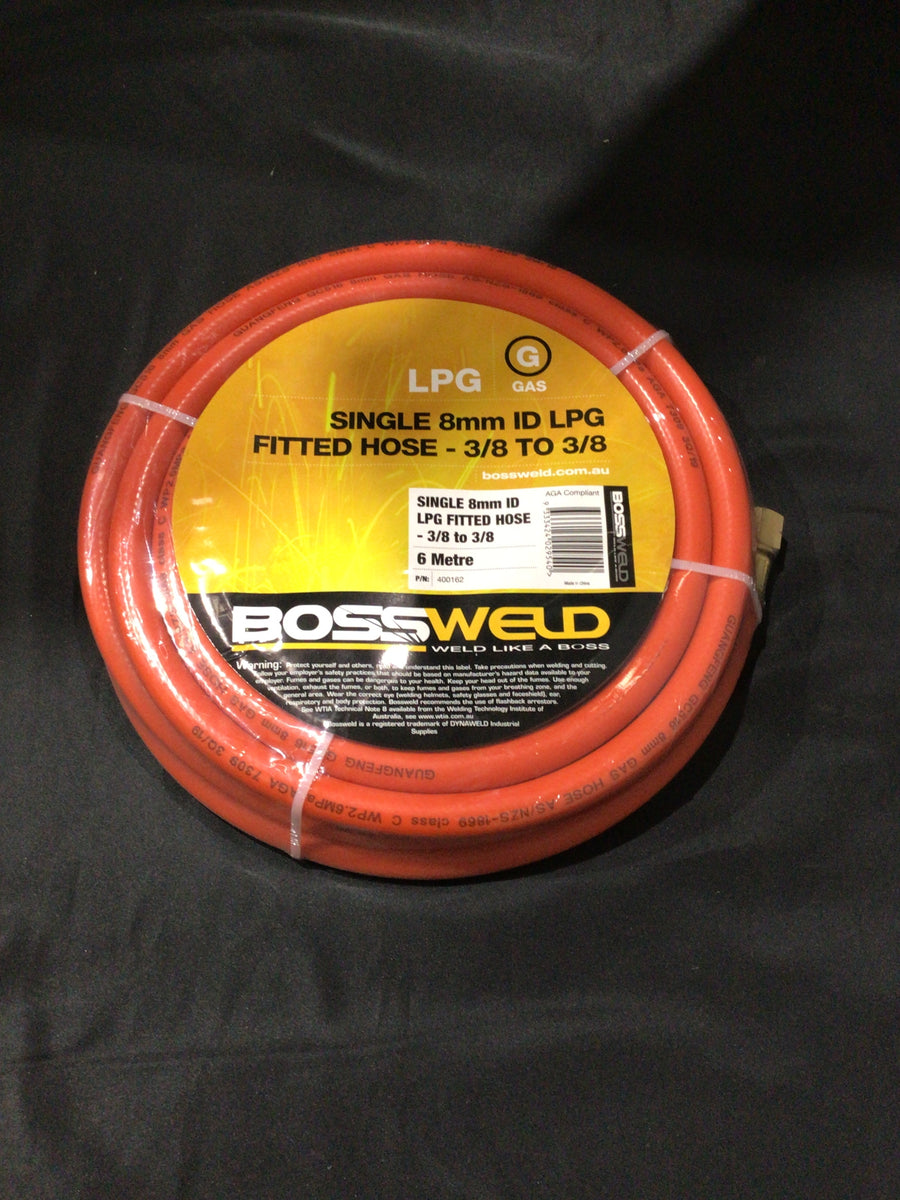 Bossweld Single LPG Orange PVC AGA Hose 8mm - 6Mt