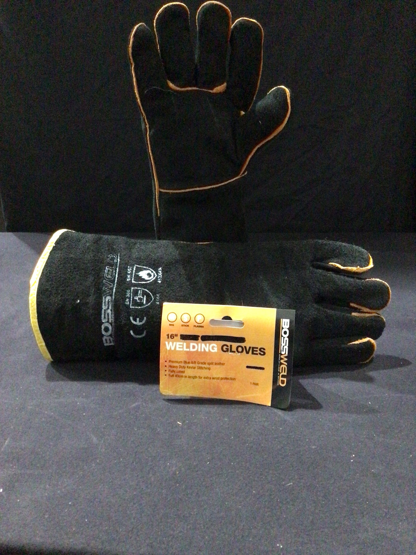 Bossweld 16" Black & Gold Welding Glove