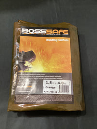 BossSafe 1.8Mt x 4.8Mt Orange Welding Curtain